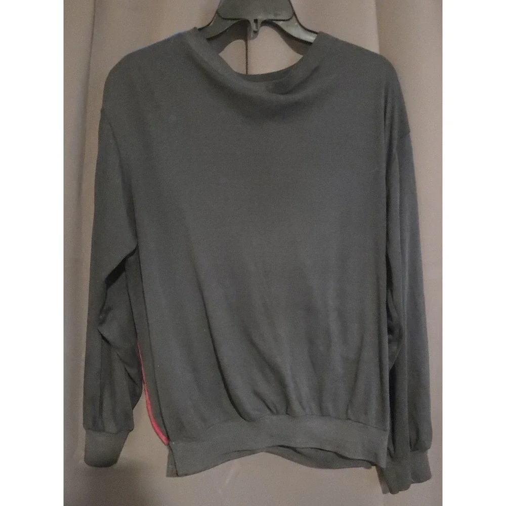 American Spectator Colorblock Graphic Sweatshirt, Blue Burgundy Black, Women's M